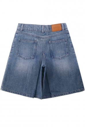 Patched denim shorts, zdjęcie 2 Patched denim shorts od Gucci Kids
